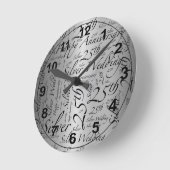 25e Jubileum Word Art Graphic Ronde Klok (Hoek)
