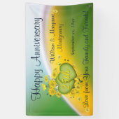 25e Jubileum Yellow Flowers Love Celebration Spandoek (Verticaal)