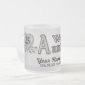 25e Jubileum - Zilver - Aanpassen Matglas Koffiemok (Voorkant links)