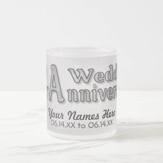 25e Jubileum - Zilver - Aanpassen Matglas Koffiemok (Center)
