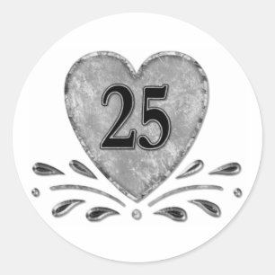 25e Jubileum - Zilver Ronde Sticker