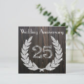 25e jubileum | Zilver & Rustiek donker hout Kaart (Staand voorkant)