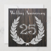 25e jubileum | Zilver & Rustiek donker hout Kaart (Voorkant)