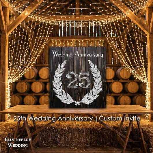 25e jubileum | Zilver & Rustiek donker hout Kaart