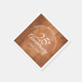 25e Jubileum Zilveren Confetti Boho Rustiek Hout Servet (Hoek)