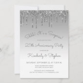 25e jubileum zilveren glittersurprisefeest kaart (Voorkant)