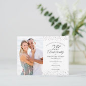 25e Jubileum Zilveren Hartelijk opslaan Datum Foto Aankondigingskaart (Staand voorkant)
