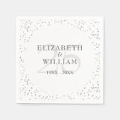 25e jubileum zilveren huwelijk Chic confetti Servet (Voorkant)