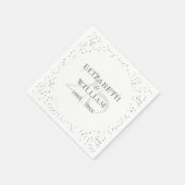 25e jubileum zilveren huwelijk Chic confetti Servet (Hoek)