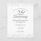 25e jubileum Zilveren Love Hearts Save the Date Aankondigingskaart (Voorkant)