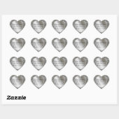 25e Jubileum zilveren pailletten hart Stickers (Vel)