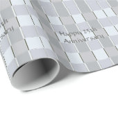 25e Jubileum, zilveren vierkanten, cadeauomslag. Cadeaupapier (Rol Hoek)