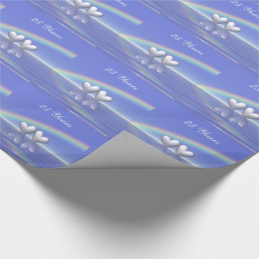 25e Jubileum Zilverharding Cadeaupapier (Hoek)