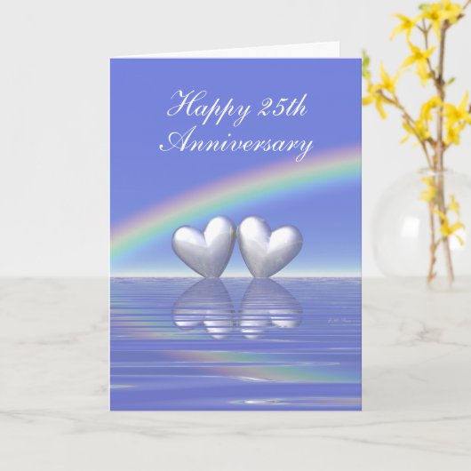 25e Jubileum Zilverharding (groot) Kaart (Gele Bloem)