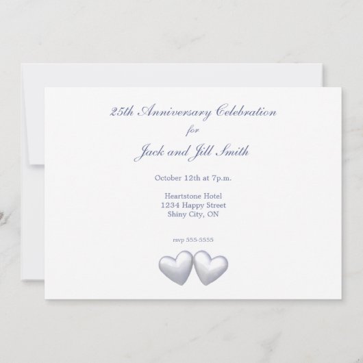 25e Jubileum Zilverharding Kaart (Achterkant)