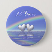 25e Jubileum Zilverharding Ronde Button 7,6 Cm (Voorkant)