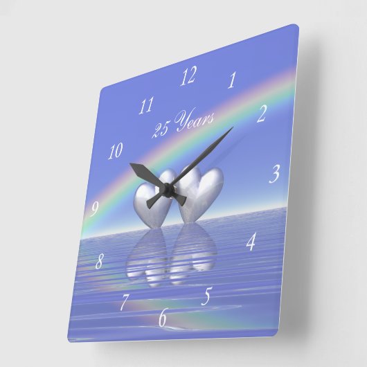 25e Jubileum Zilverharding Vierkante Klok (Hoek)