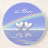 25e Jubileum Zilverharding Zandsteen Onderzetter (Voorkant)