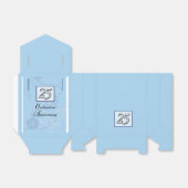 25e Jubileum zilvernummer op blauw Bedankdoosjes (Uitgevouwen)