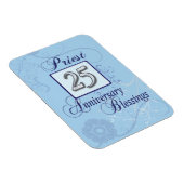 25e Jubileum zilvernummer op blauw Magneet (Rechterzijde)