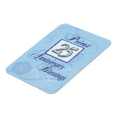 25e Jubileum zilvernummer op blauw Magneet (Linkerzijde)