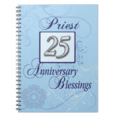 25e Jubileum zilvernummer op blauw Notitieboek (Voorkant)