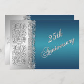 25e Jubileum  Zilverscrollers met Blauwgroen Kaart (Voorkant / Achterkant)