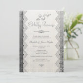 25e Jubileum Zilveruitnodiging Kaart (Staand voorkant)