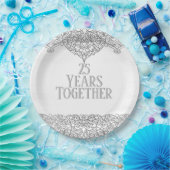 25e Jubileum zilverzijde in wit Papieren Bordje (Feest)