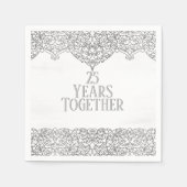 25e Jubileum zilverzijde in wit Servet (Voorkant)