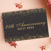 25e Jubileum Zwart Goud Confetti Elegant Gastenboek