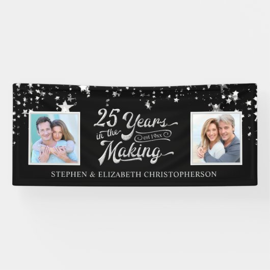 25e Jubileum zwart & zilver, foto's & nu Spandoek (Horizontaal)
