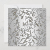 25e jubileumfeest Damast Zilver Grijs 2 Kaart (Achterkant)