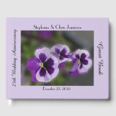 25e jubileumfeest, Naam, Paarse Bloemen Gastenboek (Voorkant)