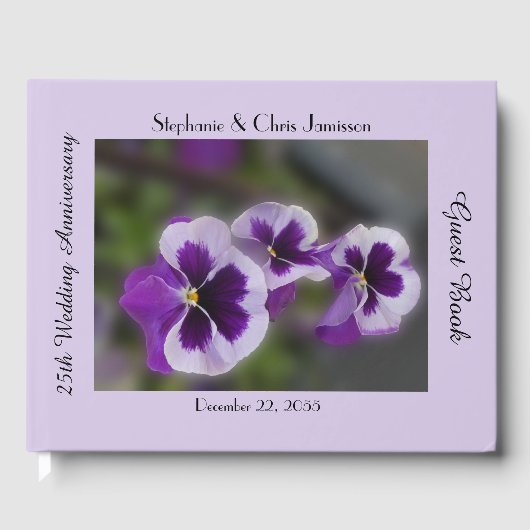 25e jubileumfeest, Naam, Paarse Bloemen Gastenboek (Voorkant)