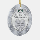 25e kerstversiering Jubileum bruiloft Keramisch Ornament (Rechts)