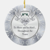 25e kerstversiering Jubileum bruiloft Keramisch Ornament (Achterkant)