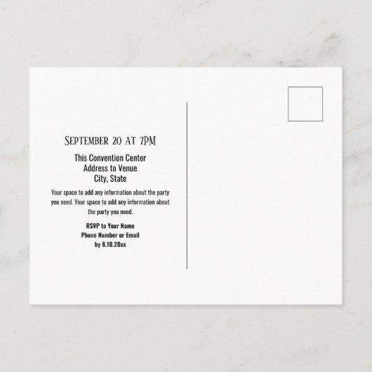 25e klas reünie Elegant zwart Aankondigingskaart (Achterkant)