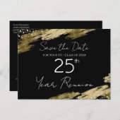 25e klas Reunion Black en Gold Elegant Briefkaart (Voorkant / Achterkant)