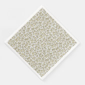 25e Leeftijd Willekeurig Getal Patroon Goud/Wit Servet (Hoek)