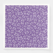 25e Leeftijd Willekeurig Getal Patroon Paarse/Wit Servet (Voorkant)