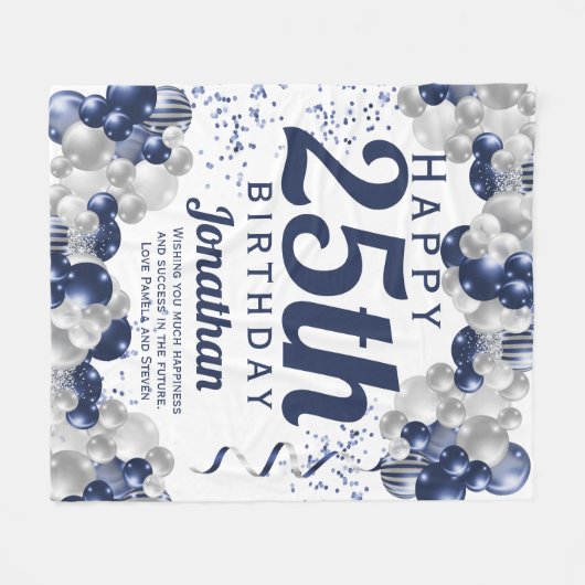 25e marineballonnen ter zee fleece deken (Voorkant (Horizontaal))