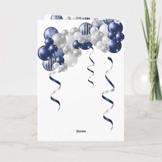 25e marinier Blauwe Balloons Kaart (Achterkant)