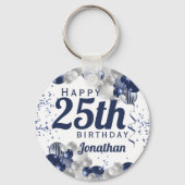 25e marinier Blauwe Balloons Sleutelhanger (Voorkant)