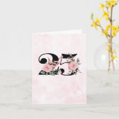 25e mijlpaal Jubileum - Bloemenwerk 25 Kaart (Gele Bloem)