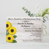 25e of een Jubileum Party Zonnebloem Uitnodiging (Staand voorkant)