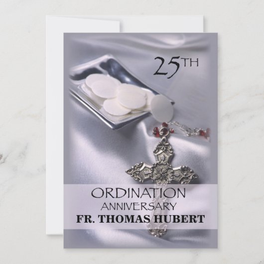 25e Ordination Jubileum Invitation Cross Host Kaart (Voorkant)