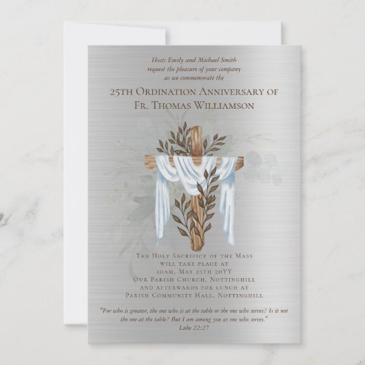 25e Ordination Jubileum Invitation Silver (Voorkant)