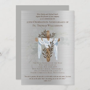 25e Ordination Jubileum Invitation Silver