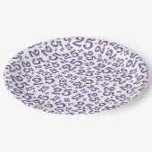 25e Paars/wit Random Number Pattern Papieren Bordje (Gekanteld)
